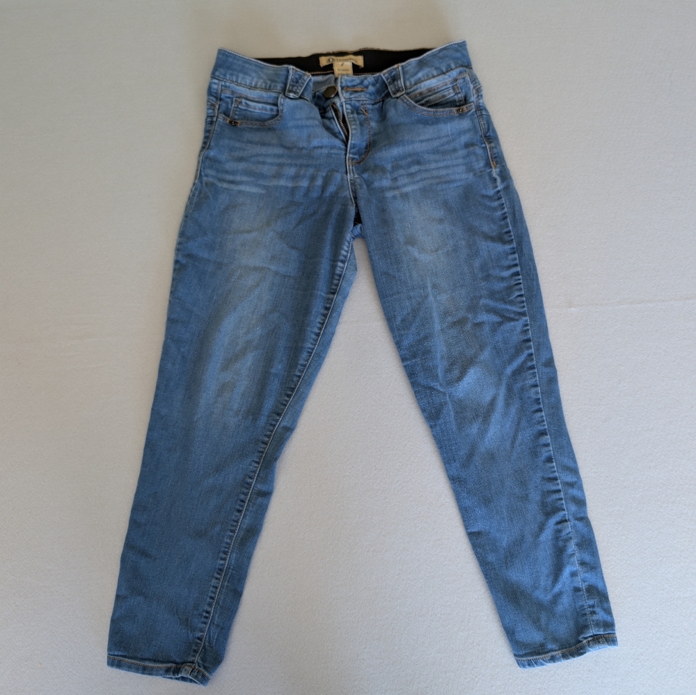 Democracy Ab Solution Skinny Jeans Mid Rise Distressed Stretch Sculpt Sz 8 Ankle